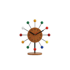 Mid-century modern desk clock with colorful balls