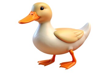 Adorable 3d render of a cartoon duckling