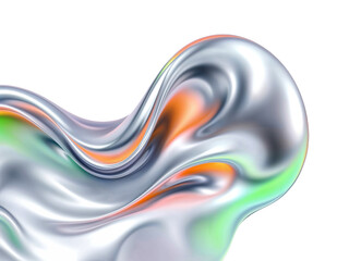 Abstract Liquid Metal Form with Reflective Surface