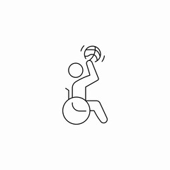 paralympics voleybal icon sign vector
