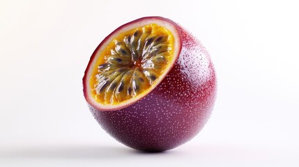 Passion fruit half, vibrant
