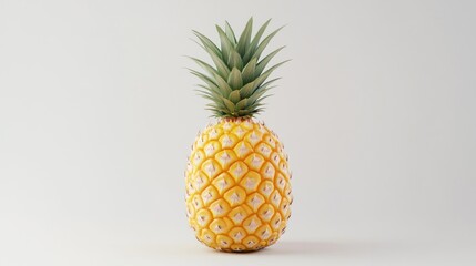 Single pineapple on white background (2)