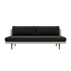 Minimalist two-tone sofa with black cushions