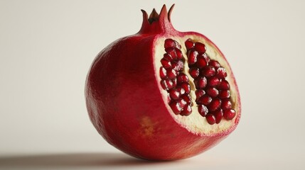 Pomegranate halved, vibrant red