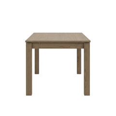 Wooden rectangular dining table, isolated on transparent background