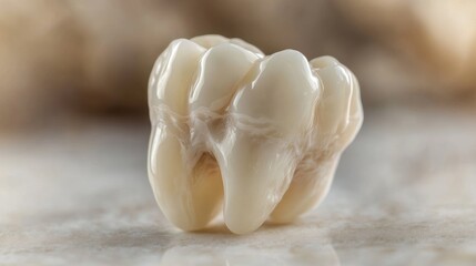 Detailed close-up of a tooth model
