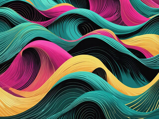 A vibrant digital illustration of abstract waves in colorful tones. Great for modern web design and creative projects