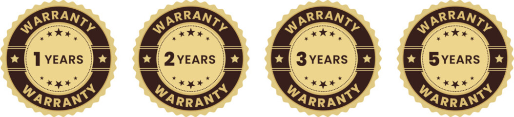 Dark Bold Warranty Badge Icon Pack for Web Use and Digital Product Labels