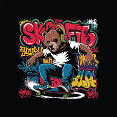 streetwear skating t shirt design