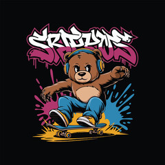 streetwear skating t shirt design