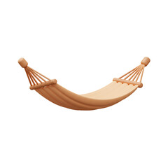 Relaxing beige hammock 3d render illustration