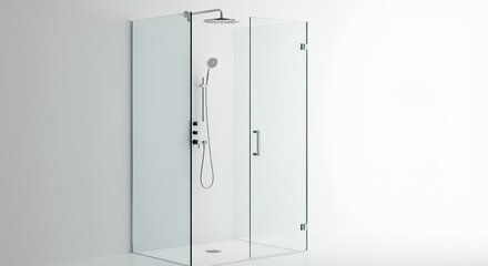 Modern minimalist glass shower enclosure