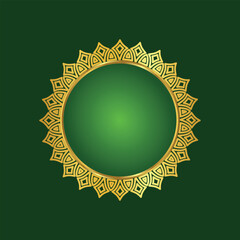 Golden Mandala Circle Frame for Islamic and Decorative Designs