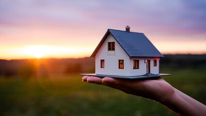Holding a Model House in the Palm of a Hand