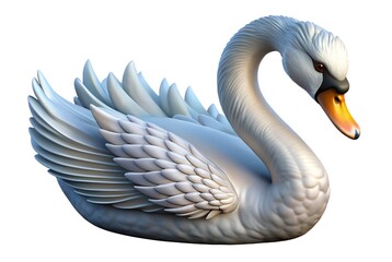 Elegant 3d render of a white swan © Sajib