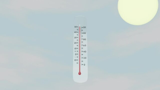 thermometer shows the rising temperature	