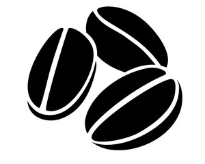 Fototapeta premium Coffee beans, coffee - vector silhouette image for logo, pictogram or stencil. Coffee for stencil or icon