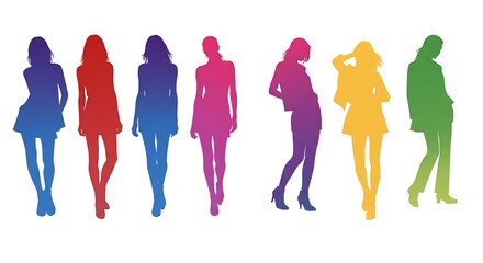 Colorful Silhouettes of Fashionable Women