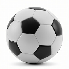 3D Illustration of Black and white soccer ball isolated on white background 