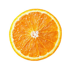 Freshly cut orange half on clean white background showcasing vibrant color and texture, fresh orange isolated on white background