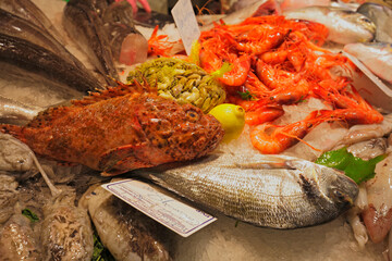The Mercat de Sant Josep de la Boqueria in Barcelona, Spain