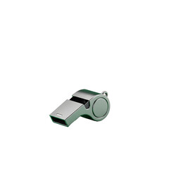 Silver Metal Whistle on Transparent Background
