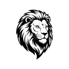 Male lion head vector silhouette art illustration