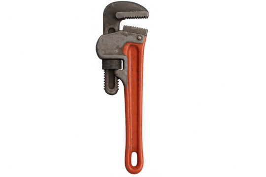 Adjustable pipe wrench tool with transparent background - Powered by Adobe