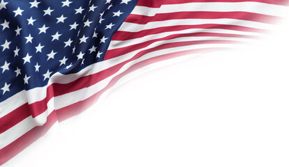 Fototapeta premium American flag on white