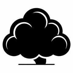 Simple black bush icon graphic isolated on white background