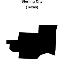 Sterling City (Texas) blank outline map