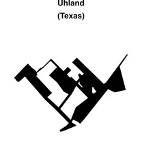 Uhland (Texas) blank outline map