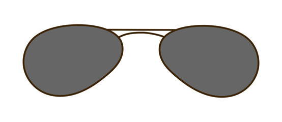 Aviator sunglasses, shades hand drawn illustration, isolated vector. Line art style design. Summer clip art, seasonal element, print. Fashion accessory, holidays, vacations, beach, pool party
