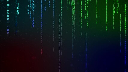 Abstract digital rain falling binary code background data stream information technology - Powered by Adobe