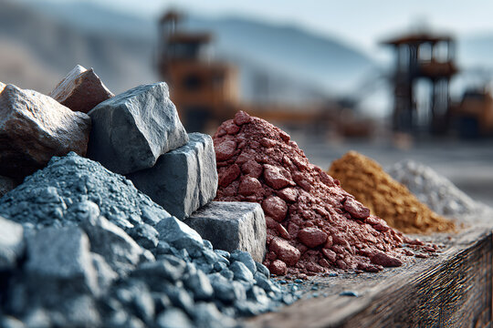 Piles of Mined and Refined Rare Earth Elements Generative