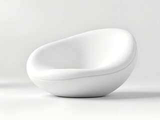 Modern white pod lounge chair mockup for studio props and interior design