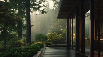 A house with a large porch and a walkway leading to it