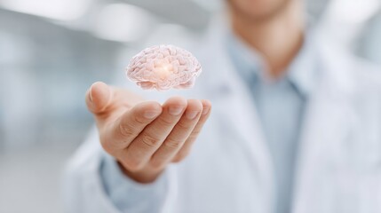 A man is holding a brain in his hand