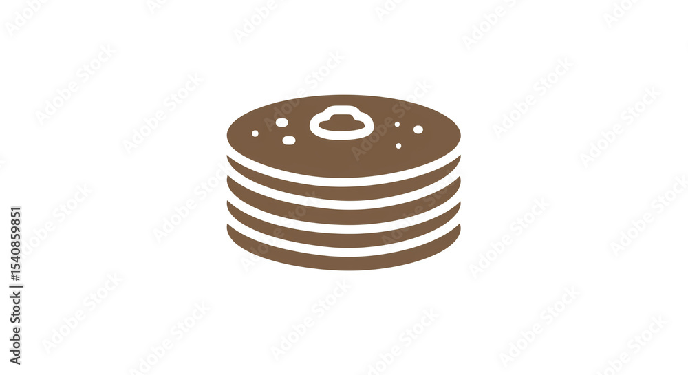 Aufkleber a stack of pancakes with butter on top isolated on a white background in a simple vector style