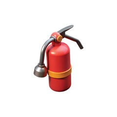 Red fire extinguisher, an isolated safety object on a white background, 