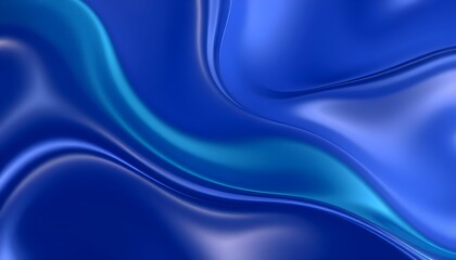 Obraz premium Abstract digital rendering of flowing, vibrant blue and teal silk fabric.