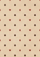 Wonderland Cream Paper – Bold Playing Card Icons Pattern for Printable Projects