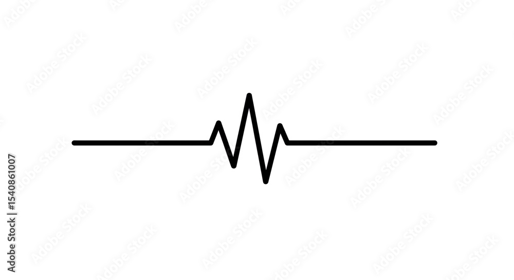 Poster a simple black line drawing of a heart rate monitor on a white background in a minimalist style art