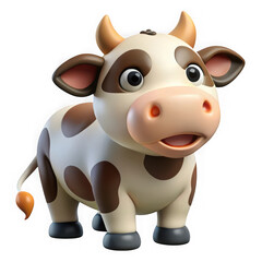 Adorable cartoon cow illustration isolated on transparent background perfect for children's books and design projects