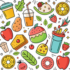 Food and drink doodle