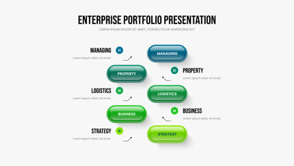 Marketing Proposal Frame Template Vector Illustration. Creative Performance Five Step Infographic Slideshow Design. Financial Strategy 5 Option Diagram Presentation Layout.