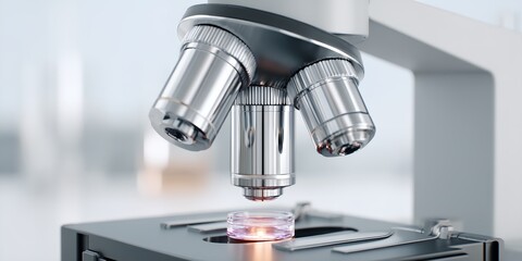 Microscope with a slide on it.