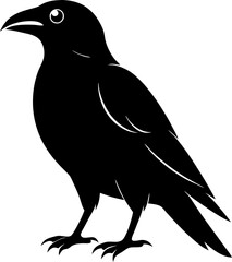 crow silhouette vector icon 
