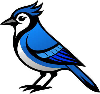 Blue Jay black silhouette vector icon 