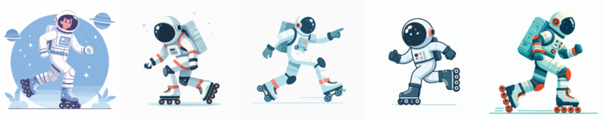 astronaut vector roller skating © Jefri Syahputra BKL
